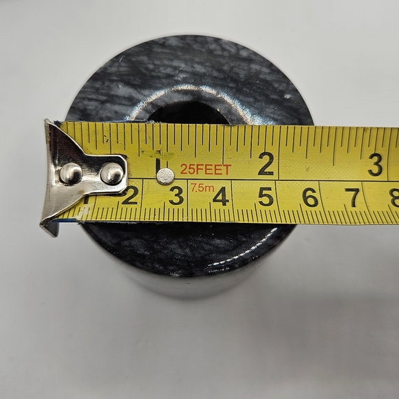 Black Stone Vintage Column Candleholders Lathe Spun - Picture 10 of 10